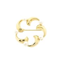 8 Karaat florale broche met parel
