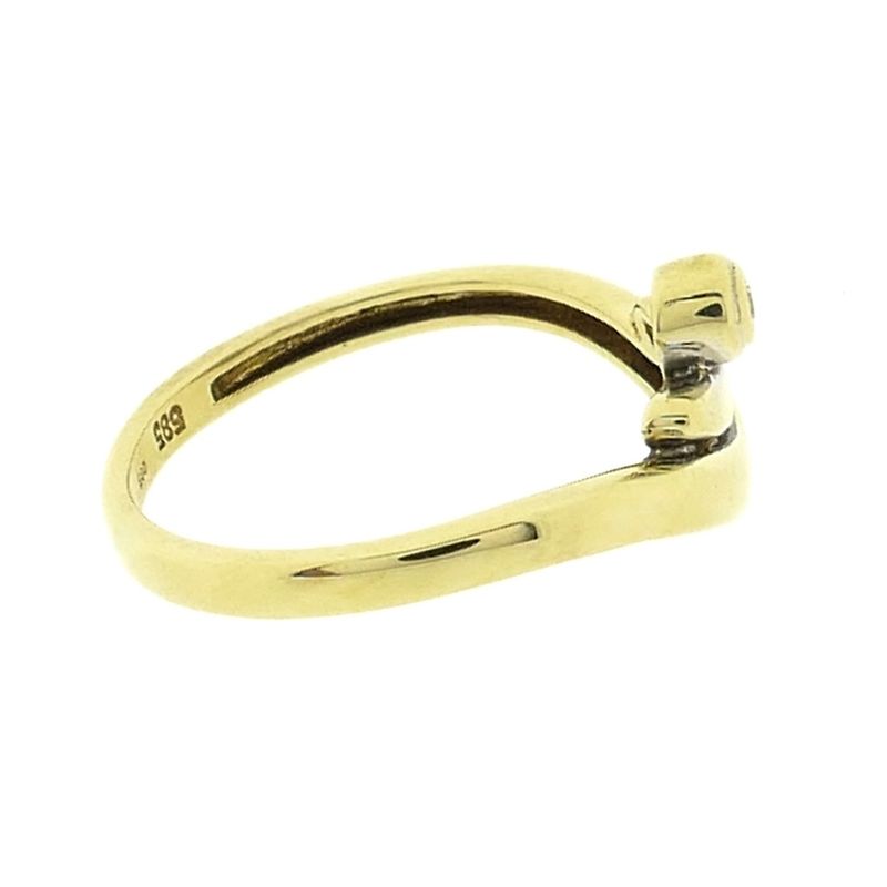Image 5 of Gold solitaire ring with diamond; 0.015 ct.