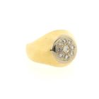 Image 4 of Gold oval signet ring with diamonds; 0.57 ct.