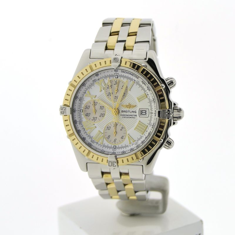 Image 6 of Breitling Crosswind D13355; 18k gold/steel chronograph men's watch