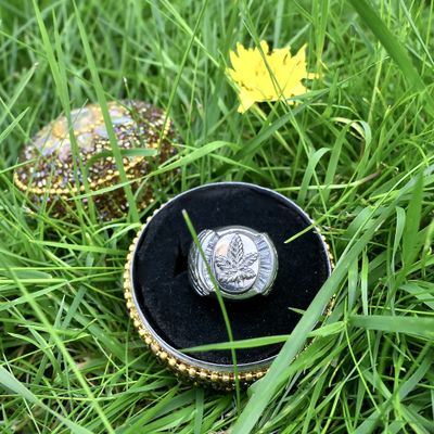 Silver men's ring | Cannabis leaf Image 2 of Silver men's ring | Cannabis leaf
