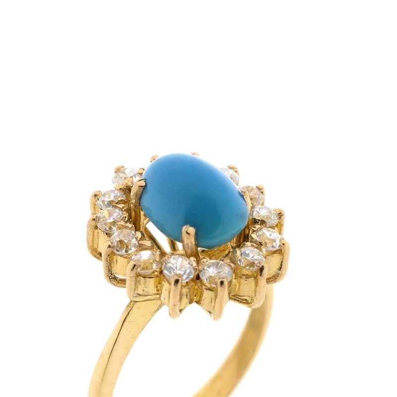 Image 5 of Gold ring with topaz and zirconia