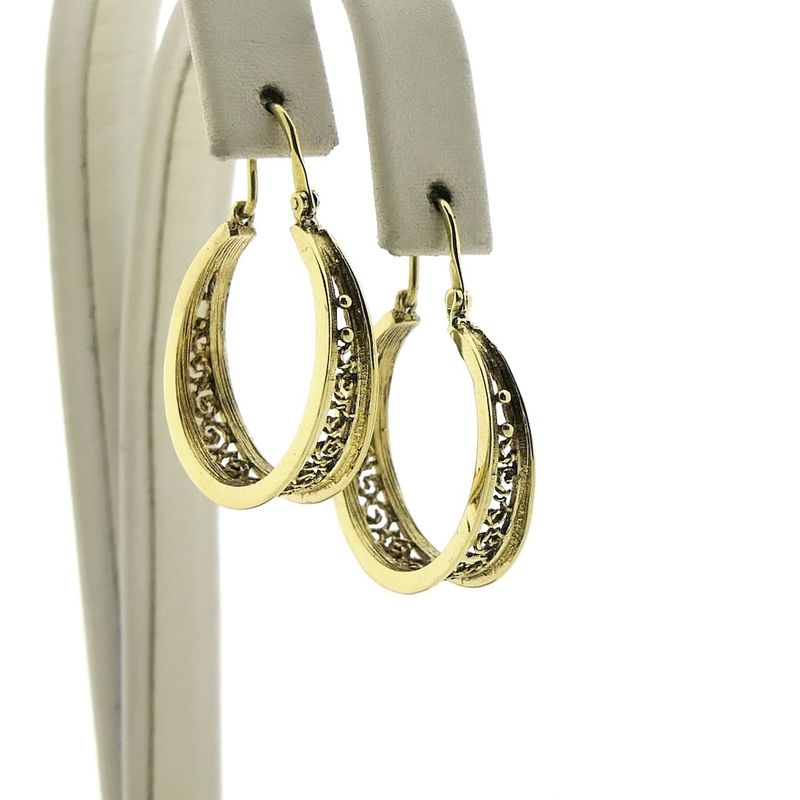 Image 3 of Vintage/antique gold hoop earrings | Ø 18.5 mm