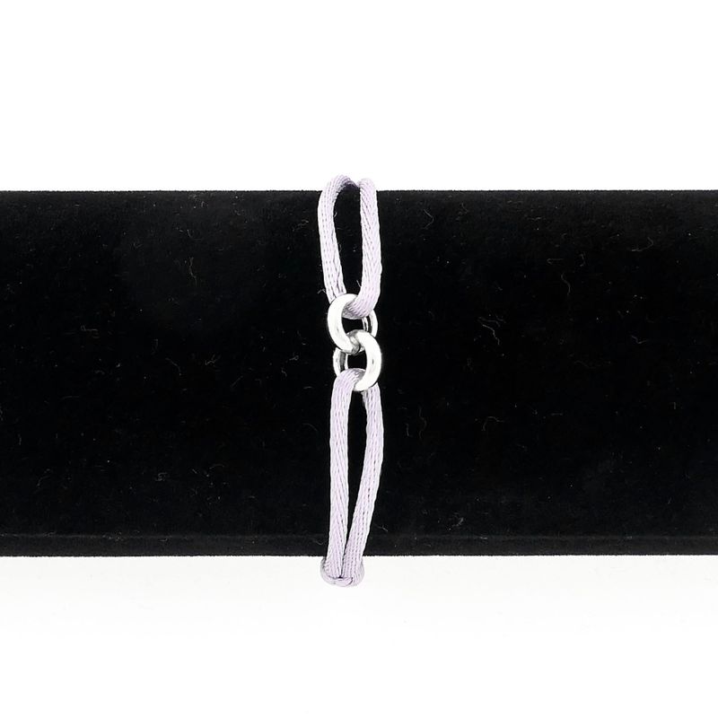 Image 6 of Forever Knots® Lilac Satin Bracelet with Silver Link