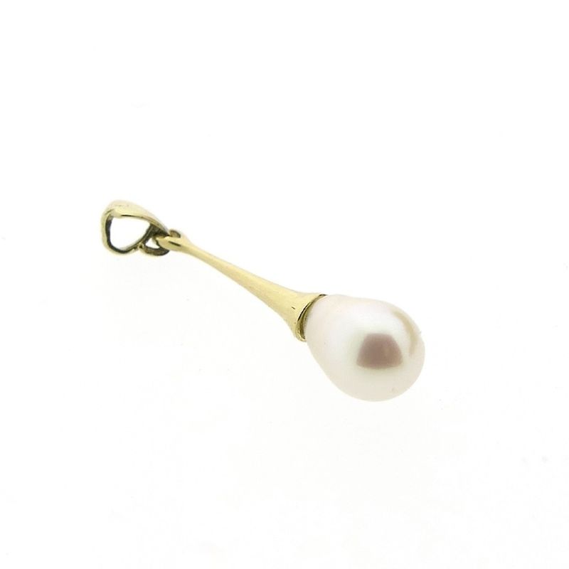 Image 3 of Gold solitaire pendant with pearl