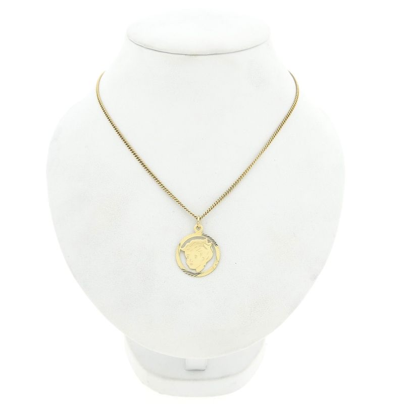 Image 3 of Gold Pendant of a Boy's Head