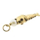 Image 3 of 18 carat gold pendant with ruby ​​and pearl; fish