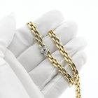 Image 7 of Gold Bismarck link necklace with diamonds; 0.15 ct.