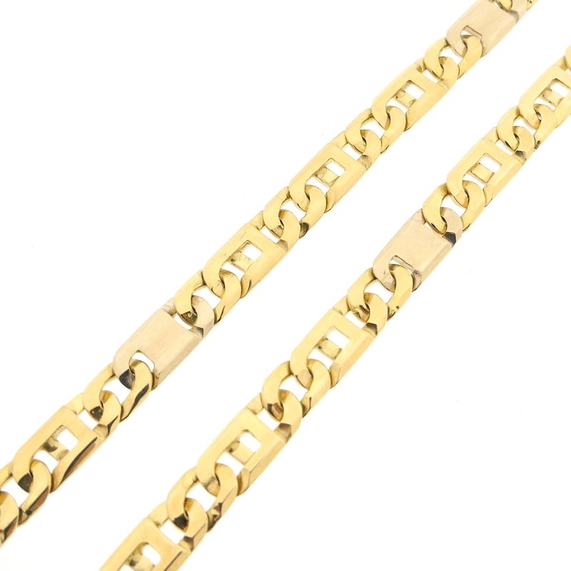 Image 7 of Two-tone gold navy link necklace