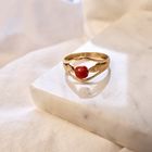 Image 8 of 18 ct. Vintage gold ring of sturgeon with red coral