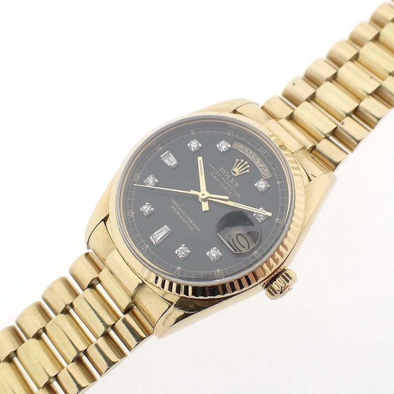 Image 12 of Rolex Day-Date 18038; 18k men's watch on President strap