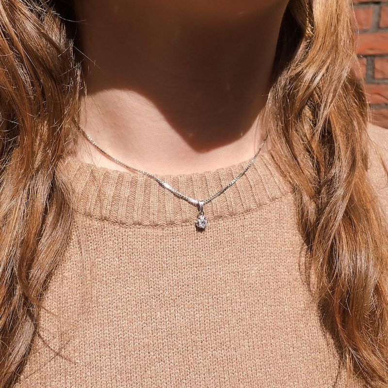 Image 2 of White gold Venetian necklace with pendant | 0.23 ct. diamond | 40 cm