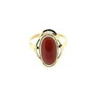 Image 3 of Vintage Gold Ring with Blood Coral