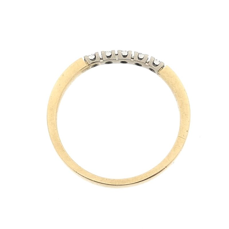 Image 5 of Gold ring with diamond; 0.125 ct.