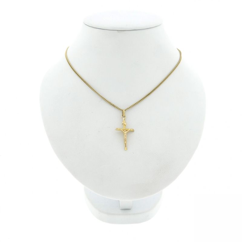 Image 5 of Gold pendant of a cross with corpus; INRI