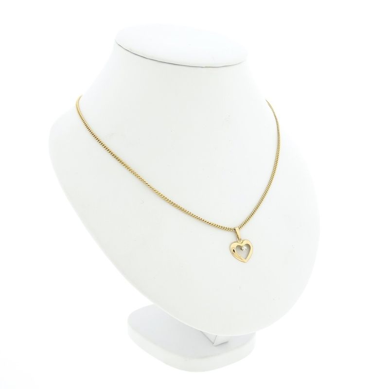 Image 4 of 8K Heart Pendant with Diamond | 0.005 ct.