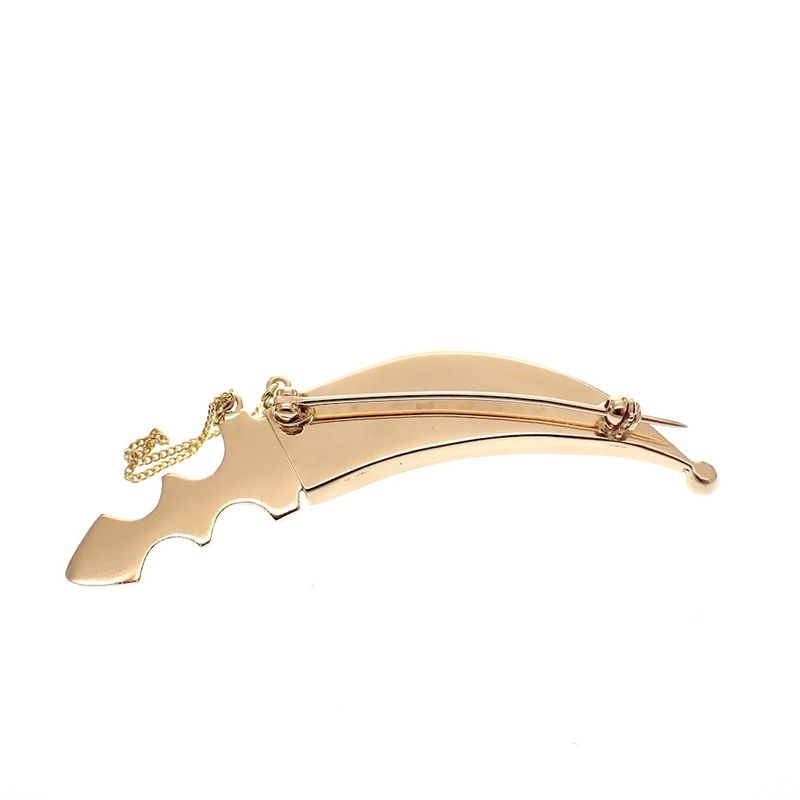 Image 4 of Gold brooch of an Arab dagger; Filigree