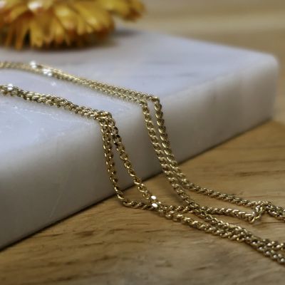 Image 2 of Gold gourmet link chain | 47 cm