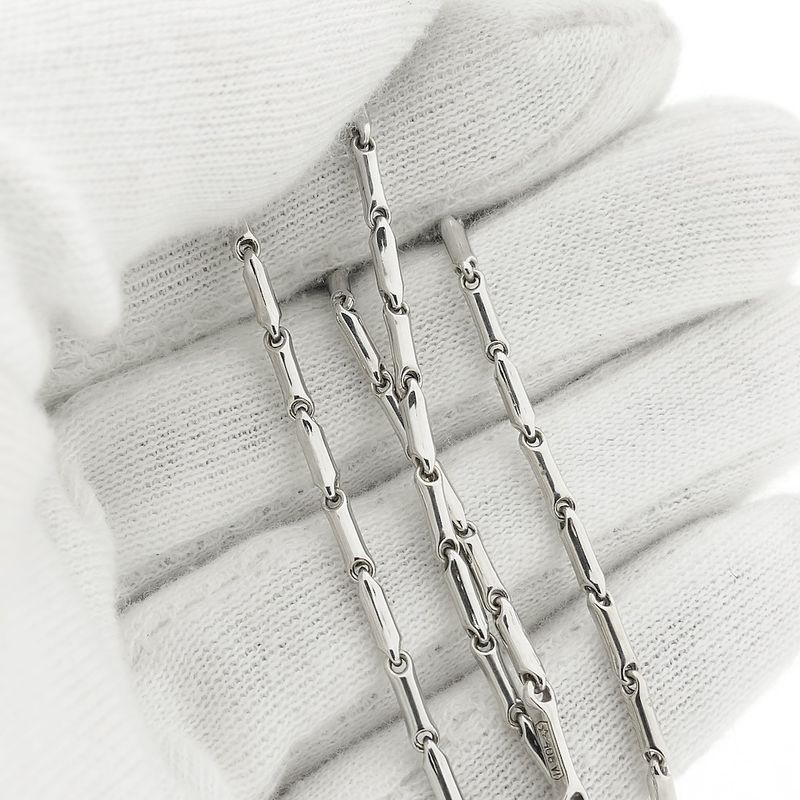 Image 6 of 18K white gold fantasy link chain; 44 cm | Chimento