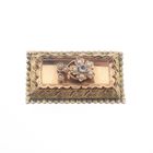 Image 1 of Antique gold brooch with zirconia and pearls.