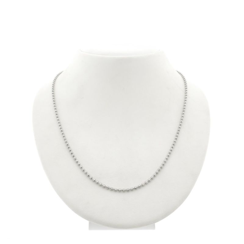 Image 1 of White gold ball link chain