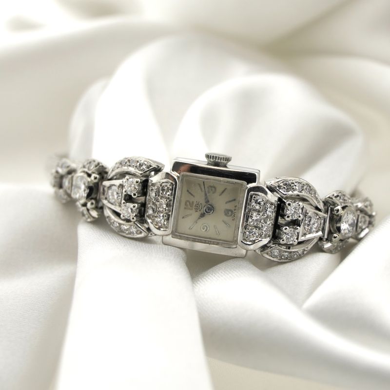 Image 9 of Herva Swiss Genève 'Cocktail Watch'; 14k. Gold ladies watch with diamonds