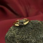 Image 2 of Gold ring with diamond; 0.02 ct.