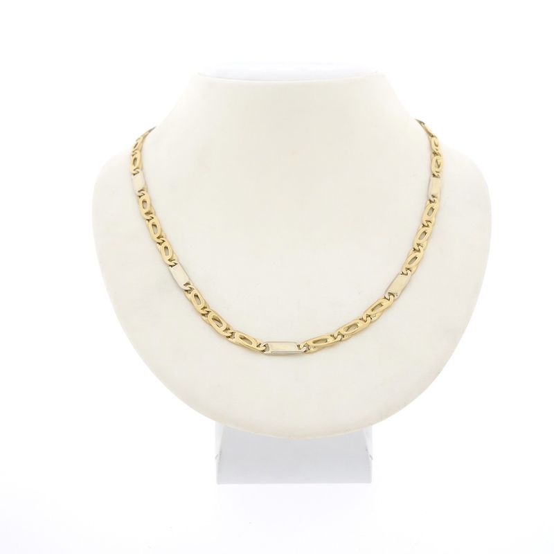 Image 6 of Two-tone gold Figaro link chain