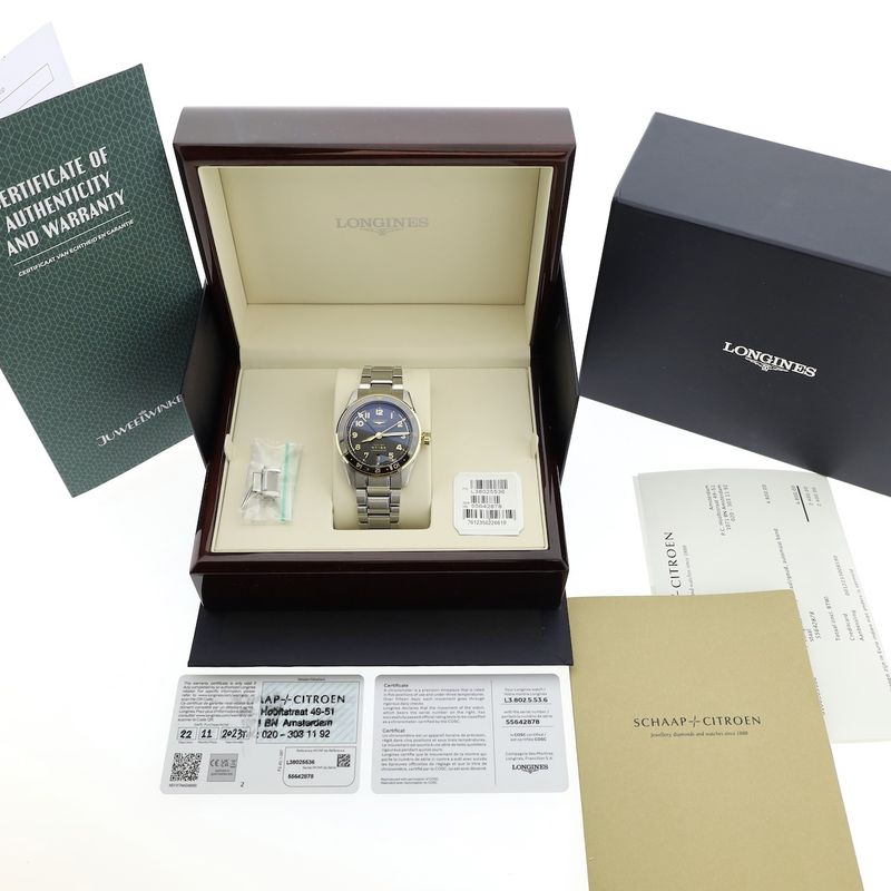 Image 22 of Longines Spirit Zulu Time Chronometer L3.802.5.53.6; Automatic men's watch with UTC