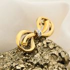 Image 2 of Bicolor Gold Bow Brooch with Diamond; 14 Karat