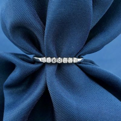 White gold ring/sliding ring with diamond | 0.105 ct. Image 2 of White gold ring/sliding ring with diamond | 0.105 ct.