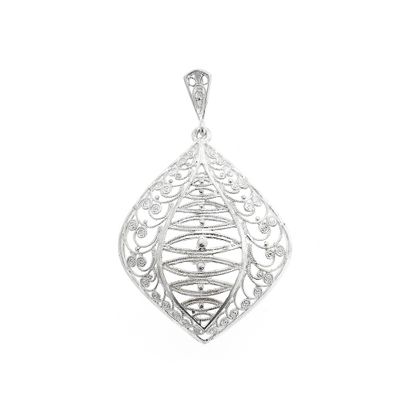 Antique silver pendant with filigree technique Image 1 of Antique silver pendant with filigree technique