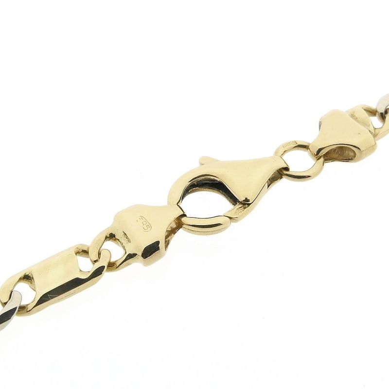 Image 3 of Two-tone gold Figaro link bracelet