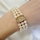 Image 4 of Pearl bracelet with gold clasp; Antique | 20.5 cm