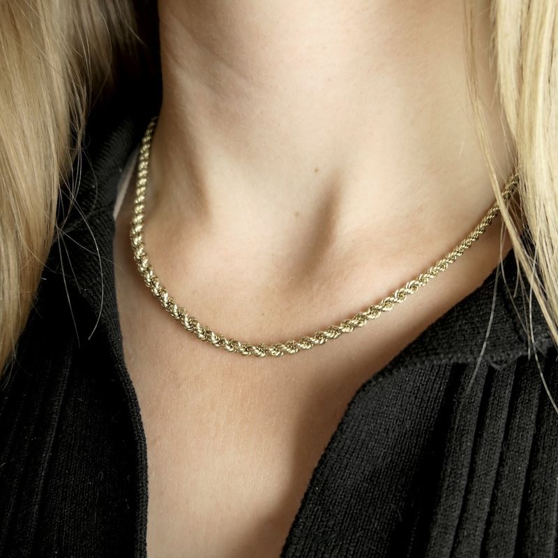 Image 3 of Gold twisted link necklace