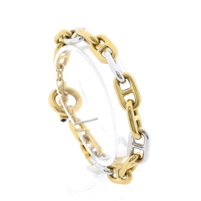 Image 1 of Two-tone gold anchor link bracelet; RIZIT