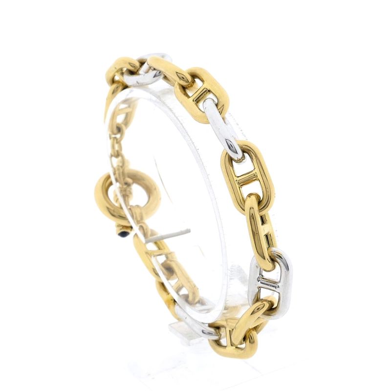 Image 1 of Two-tone gold anchor link bracelet; RIZIT