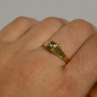 Image 10 of Gold solitaire ring with diamond; 0.025 ct.