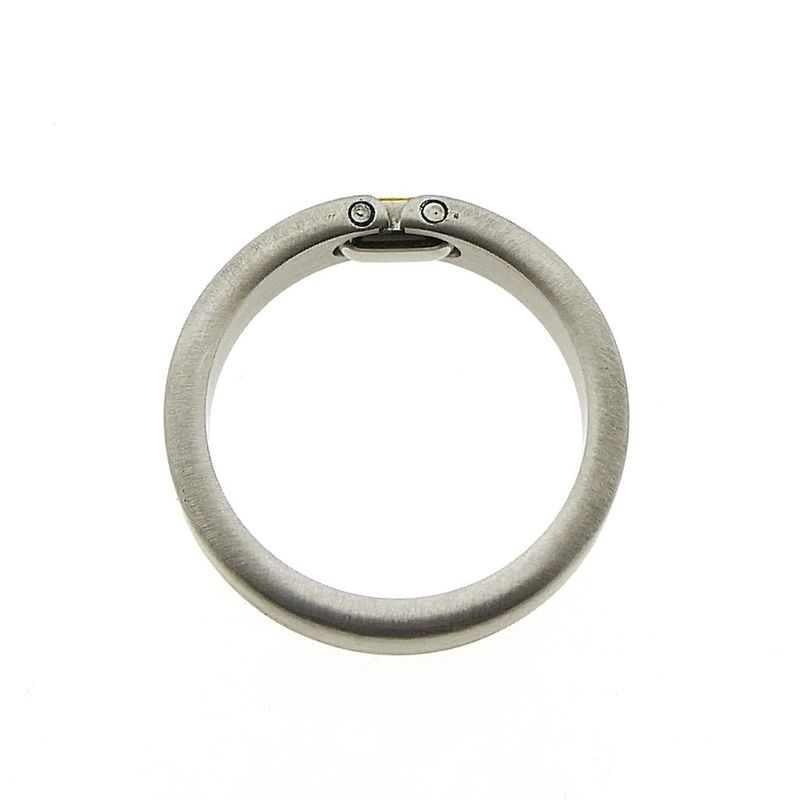 Image 4 of Pequignet two-tone steel ring with yellow gold