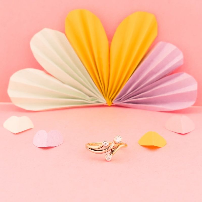 Image 2 of Two-tone ring set with diamonds | 0.18 ct.