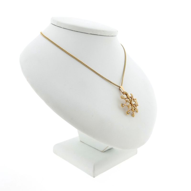 Image 8 of Gold Pendant with Cultured Pearls