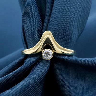 Image 2 of Gold ring with zirconia