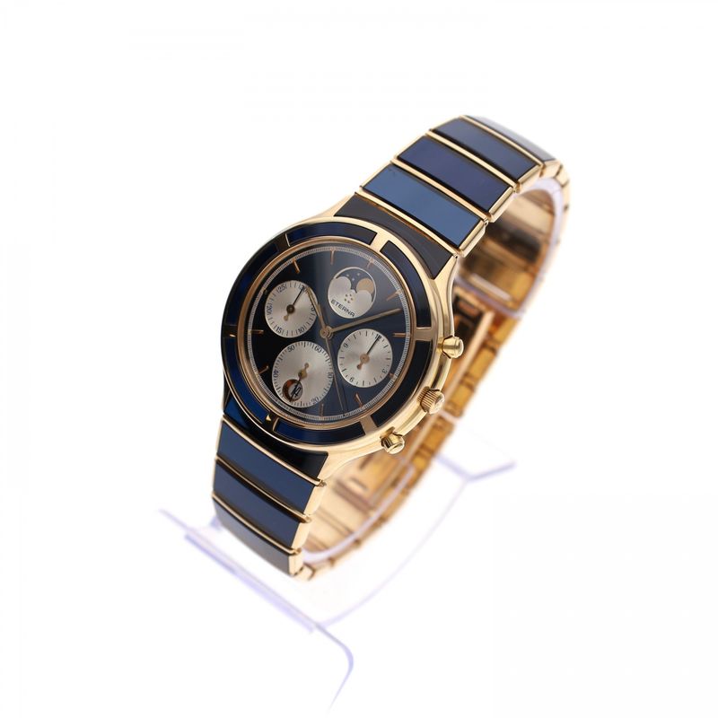 Afbeelding 3 van Eterna Airforce Galaxis Moonphase 850.4386.68; Vintage 18k. Gouden Heren Horloge
