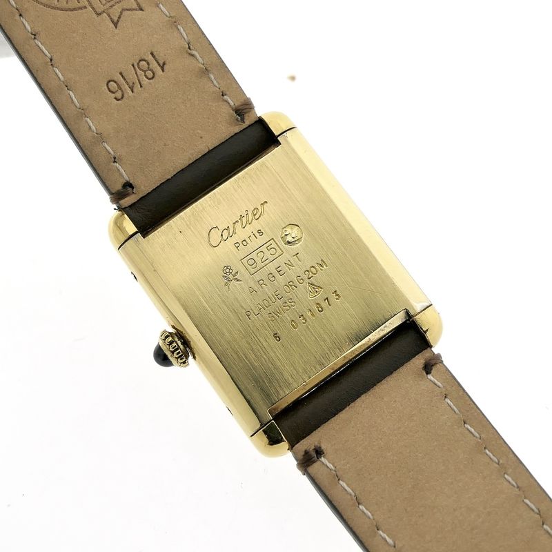 Image 11 of Cartier Tank Vermeil 'Large'; Vintage mechanical watch