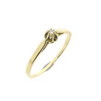 Gold solitaire ring with diamond | 0.015 ct.