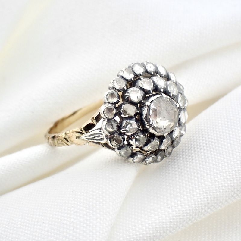 Image 6 of Victorian cocktail ring with rose-cut diamonds | approx. 0.94 ct.
