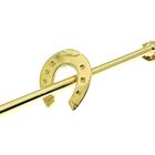 Image 2 of Gold brooch with a horseshoe and polo mallet