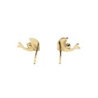 Image 9 of Gold Dolphin Earrings with Zirconia