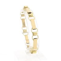 Gouden robuuste fantasie schakelarmband | 19 cm