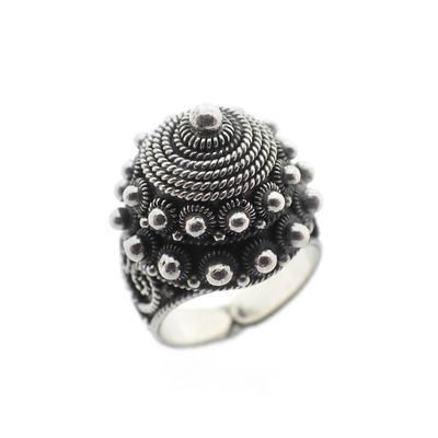 Image 1 of Silver ring with oriental design